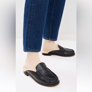 Freda Salvador Temi Shearling Penny Loafer Mule 37